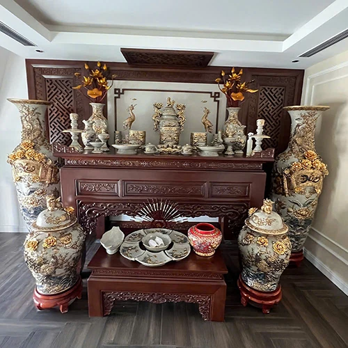 Phòng Thờ Biệt Thự Án Gian Thờ Gỗ Gụ BTD2256